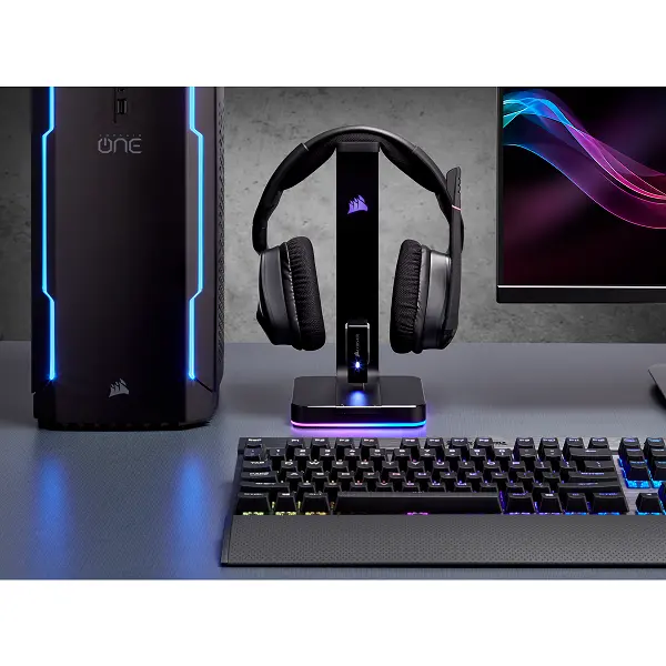 پایه نگهدارنده هدست کورسیر ST100 RGB Premium 7.1 Surround Sound - 4