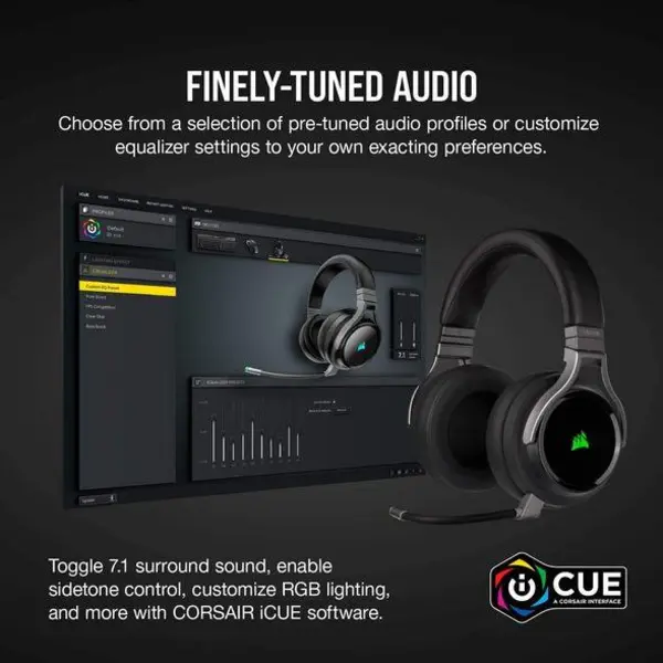 هدست گیمینگ کورسیر VIRTUOSO RGB Wireless Carbon