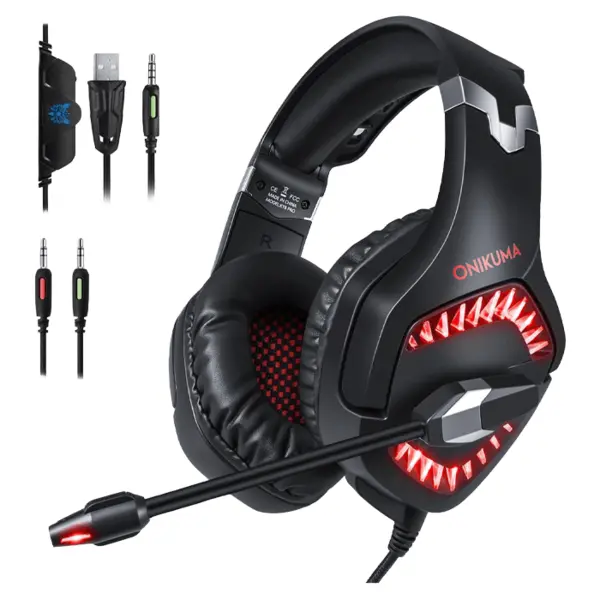 هدست مخصوص بازی اونیکوما Headset Gaming ONIKUMA k18 RED - 2