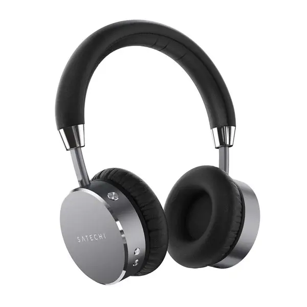 Satechi Aluminum Bluetooth Wireless Headphones with Enhanced Bass 3.5mm Audio-Out Jack - Compatible with iPhone Xs Max/XS/XR/X, 8 Plus/8, 2018 iPad Pro, Microsoft Surface Go and More Space Gray - 5