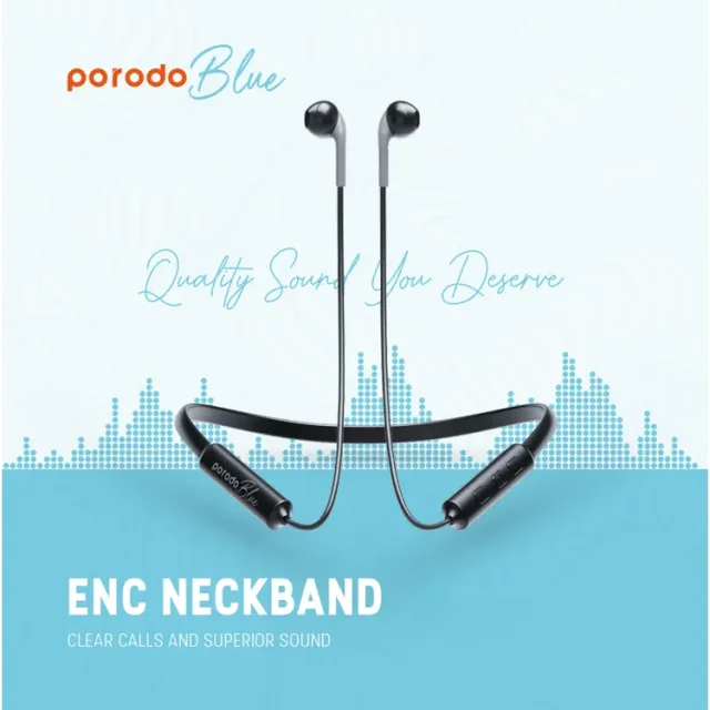 هندزفری بلوتوث دورگردنی پرودو بلو Porodo Blue PB-NKBAB-BK