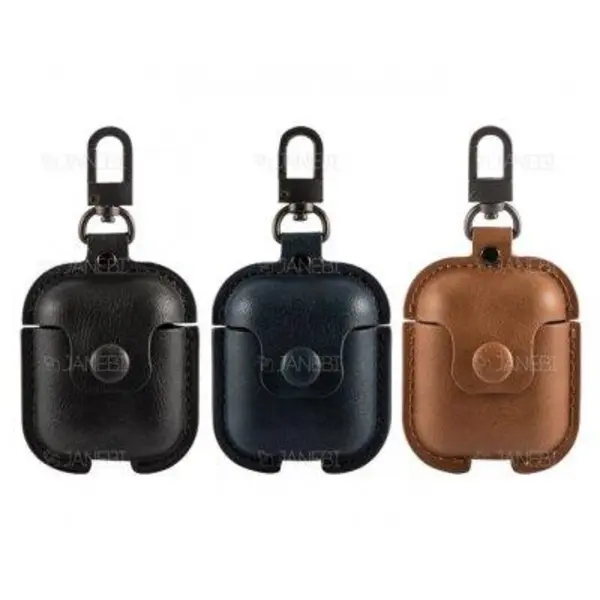 کاور محافظ چرمی ایرپاد اپل Coteetci Magnet Airpods PUCase With Hook - 2