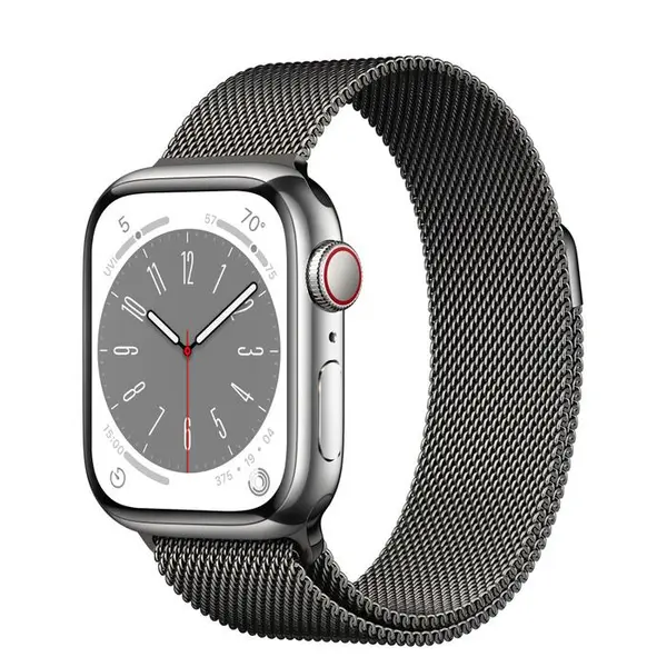 ساعت هوشمند اپل واچ سری 8 سایز 45mm بدنه استیل با بند میلانس