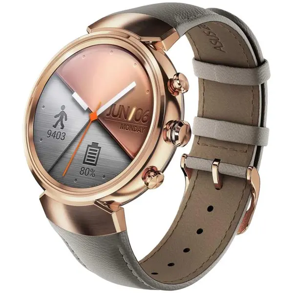 ساعت هوشمند ایسوس زن واچ 3 مدل WI503Q Rose Gold With Beige Leather Band