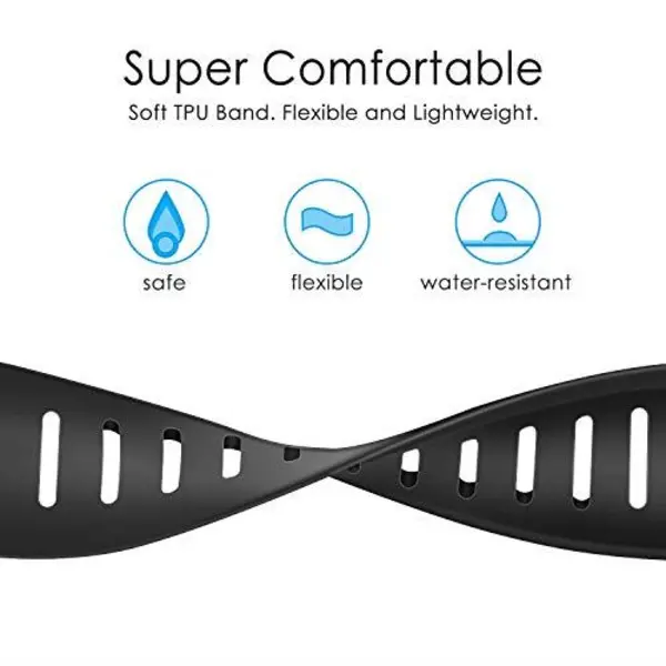 Fintie Suunto Core Replacement Watch Band, Rubber Accessory Strap Wrist Sport Bands w/Metal Clasp Compatible with Suunto Core Smartwatch, Black - 3