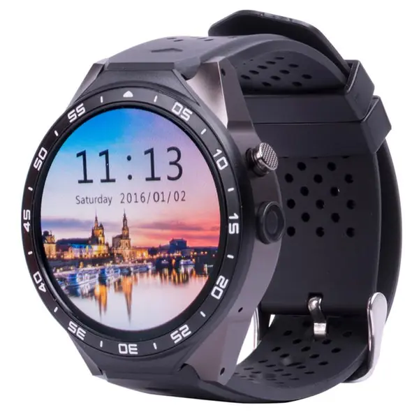 ساعت هوشمند داتیس مدل KW88 Black Gray Case With Black Band - 4