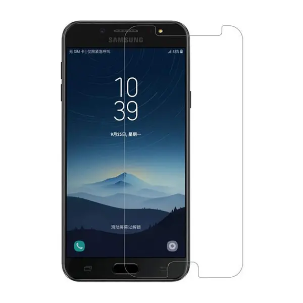 محافظ صفحه نمایش شیشه ای samsung galaxy C8 Glass Screen Protector For Samsung Galaxy C8 - 3