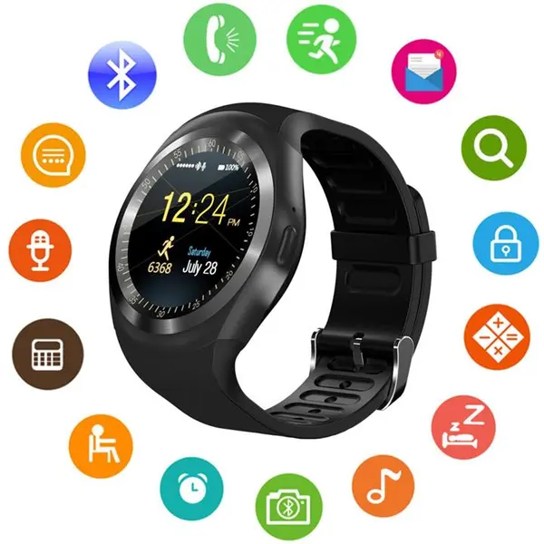 SEPVER Smart Watch SN05 Round Bluetooth Smartwatch with SIM Card Slot Compatible with Samsung LG Sony HTC HUAWEI Google Xiaomi Android Smart Phones for Women Men Kids Boys Girls (Black)