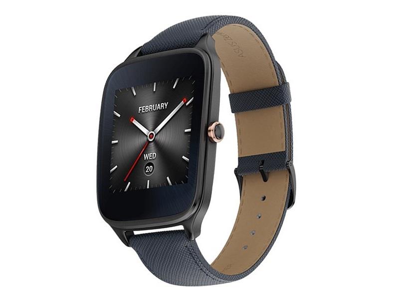 ساعت هوشمند ایسوس مدل Zenwatch 2 WI501Q Smart Watch New (HyperCharge Model) With Blue Leather Strap