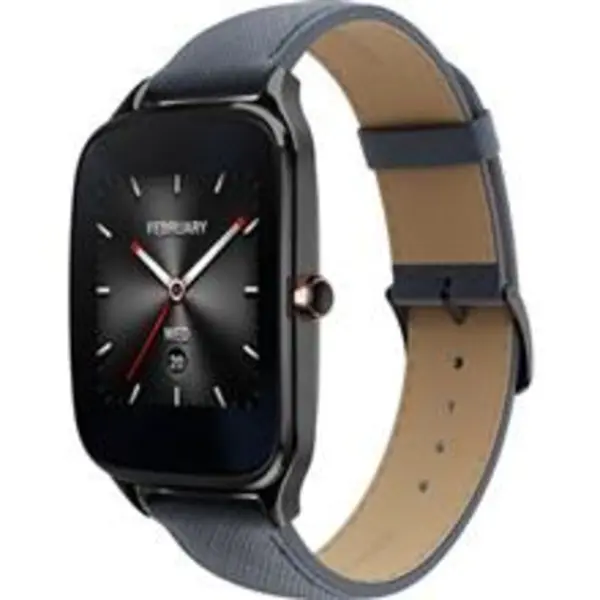 ساعت هوشمند ایسوس مدل Zenwatch 2 WI501Q Smart Watch New (HyperCharge Model) With Blue Leather Strap