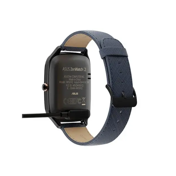 ساعت هوشمند ایسوس مدل Zenwatch 2 WI501Q Smart Watch New HyperCharge Model With Blue Leather Strap