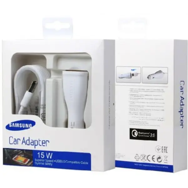 شارژر فندکی سامسونگ فست شارژ Fast Charging با کابل - 2