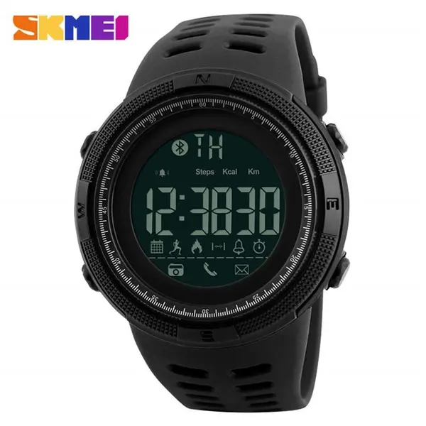 SKMEI Men Smart Watch Chrono Calories Pedometer Multi-Functions Sports Watches Reminder Digital Wristwatches Relogios 1250Black - 2