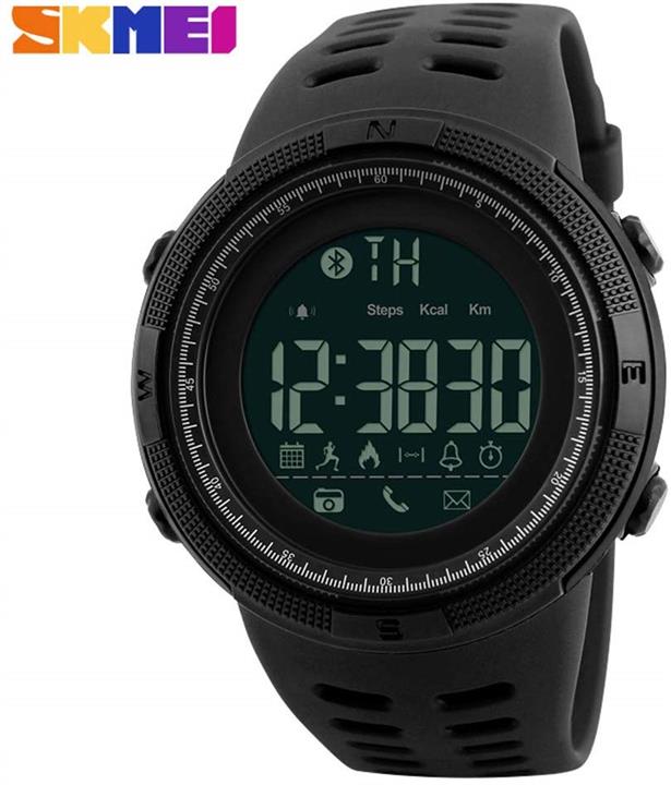 SKMEI Men Smart Watch Chrono Calories Pedometer Multi-Functions Sports Watches Reminder Digital Wristwatches Relogios 1250(Black)