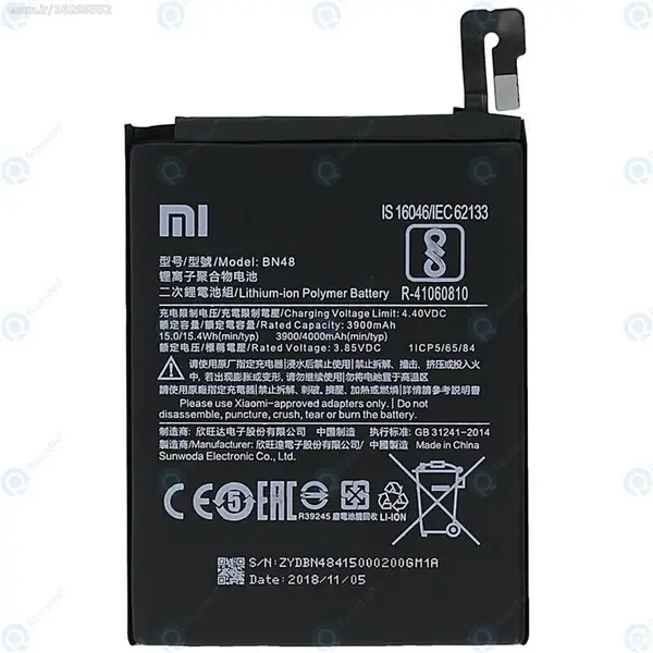 باتری موبایل مدل BN48 ظرفیت 3900 میلی آمپر ساعت مناسب برای گوشی موبایل شیائومی Redmi Note 6 - 4