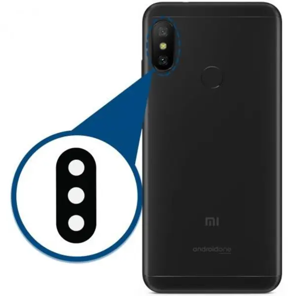 شیشه لنز دوربین گوشی شیائومی می آ2 لایت Xiaomi Mi A2 Lite / Redmi 6 Pro Camera Lens Glass - 5