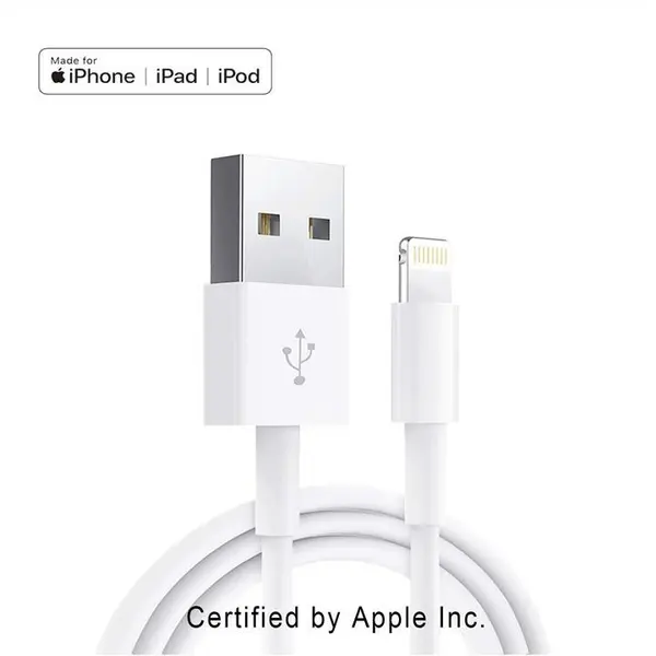 کابل لایتنینگ آیفون 6 یک متر Apple iPhone/iPad Charging/Charger Cord Lightning to USB Cable[Apple MFi Certified] Compatible iPhone X/8/7/6s/6/plus/5s/5c/SE,iPad Pro/Air/Mini,iPod TouchWhite 1M/3.3FT Original Certified - 5