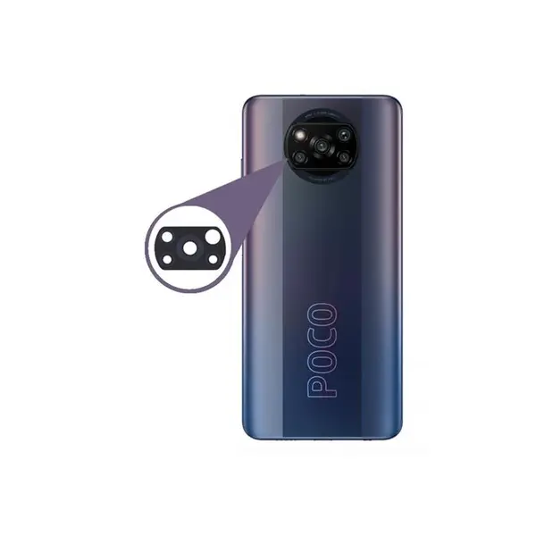 شیشه لنز دوربین گوشی موبایل Xiaomi Poco X3 NFC Glass Camera Lens Xiaomi Poco X3, Black - 2