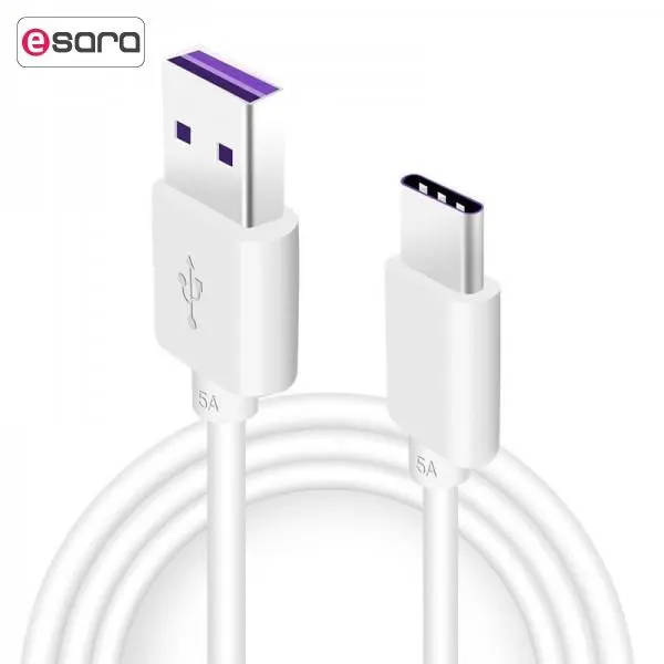 کابل شارژ و دیتا USB Type C مناسب برای هوآوی مدل HL1289 (سفید)