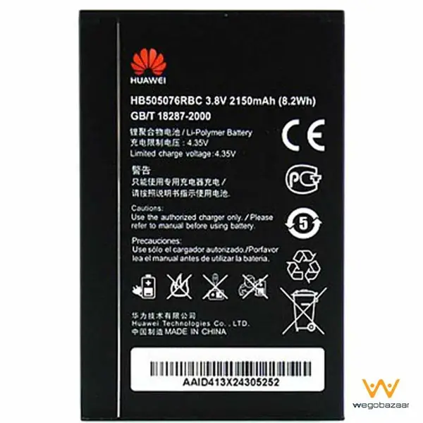 باتری موبایل هوآوی مدل HB505076RBC با ظرفیت 2150میلی آمپرساعت مناسب برای گوشی موبایل هوآوی G700 Huawei HB505076RBC 2150mAh Mobile Phone Battery For Huawei G700 - 4