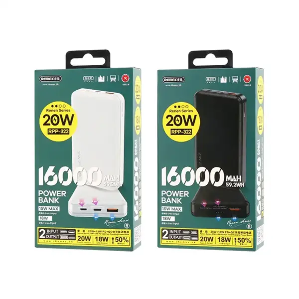 پاوربانک 16.000 میلی آمپر ریمکس Remax RPP-322