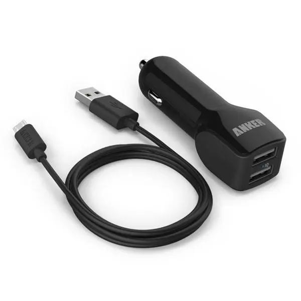 شارژر فندکی 24 وات 2 پورت انکر مدل 71AN2452C PowerDrive 2 به همراه کابل microUSB Anker 71AN2452C PowerDrive 2 24W 2-Port Car Charger With microUSB Cable - 4