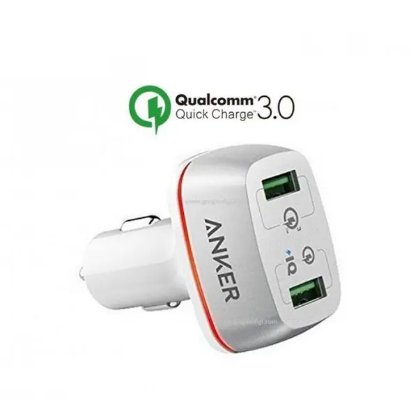 شارژر فندکی انکر مدل A2224 به همراه تکنولوژی شارژ سریع Anker A2224 Car Charger With Quick Charge 3.0 - 5