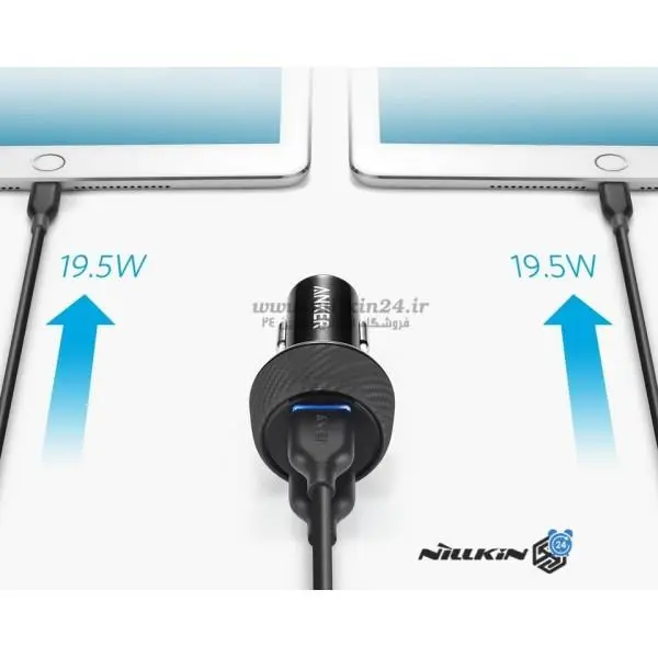 شارژر فندکی انکر مدل A2228 PowerDrive Speed 2 Ports With Quick Charge 3.0 ANKER A2228 Dual USB Car Charger - 2