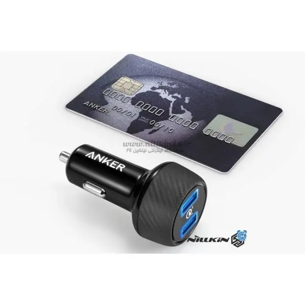 شارژر فندکی انکر مدل A2228 PowerDrive Speed 2 Ports With Quick Charge 3.0 ANKER A2228 Dual USB Car Charger - 4
