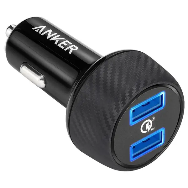 شارژر فندکی انکر مدل A2228 PowerDrive Speed 2 Ports With Quick Charge 3.0 ANKER A2228 Dual USB Car Charger - 5