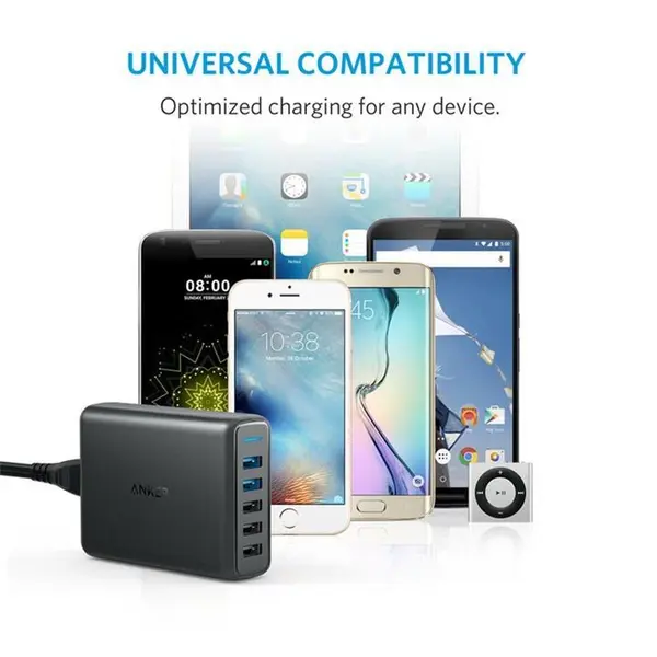 شارژر دیواری انکر مدل ANKER PowerPort Speed 5 Ports | A2054 Anker A2054 PowerPort 5Port USB Wall Charger - 2
