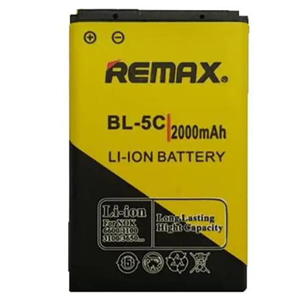باتری موبایل ریمکس مدل BL-5C ظرفیت 2000 میلی آمپر ساعت مناسب برای گوشی موبایل نوکیا 5C - 3