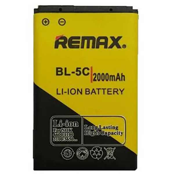 باتری موبایل ریمکس مدل BL-5C ظرفیت 2000 میلی آمپر ساعت مناسب برای گوشی موبایل نوکیا 5C - 2