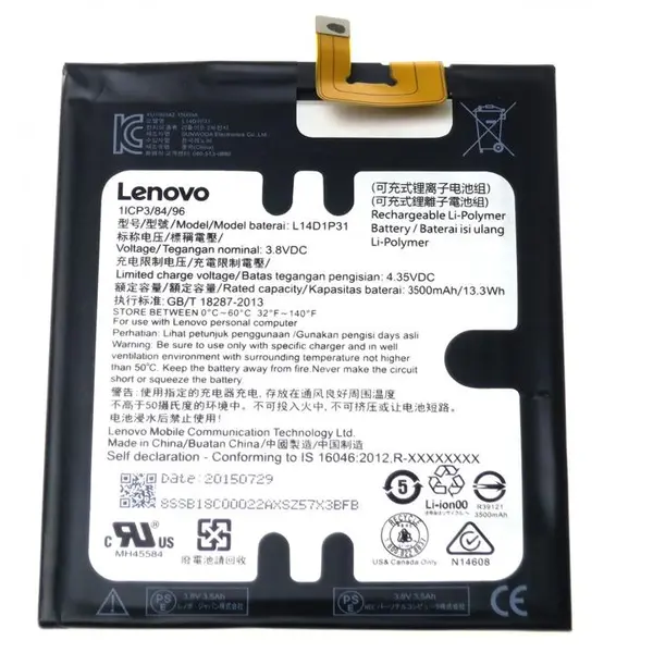 باتری موبایل لنوو مدل L14D1P31 با ظرفیت 3500mAh مناسب برای گوشی لنوو Phab Plus Lenovo L14D1P31 3500mAh Mobile Phone Battery For Lenovo Phab Plus - 5