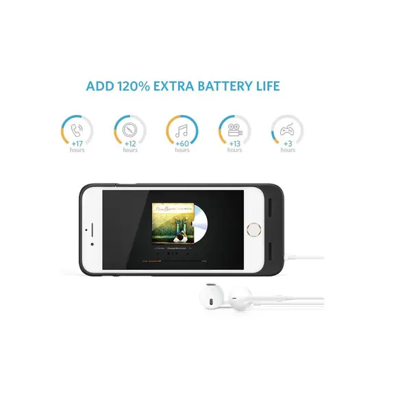 کاور شارژ انکر مدل Ultra Slim Extended با ظرفیت 2850 میلی آمپر ساعت مناسب برای گوشی آیفون 6 / 6S Anker Ultra Slim Extended Battery Case for iPhone 6 / iPhone 6s - 5