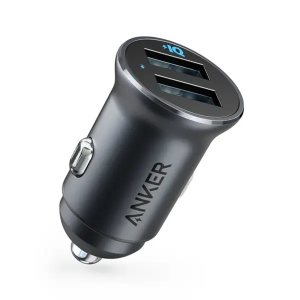 شارژر فندکی انکر مدل A2727 Powerdrive2 Alloy|نقره ای Anker A2727 PowerDrive 2 Alloy Metal Mini Car Charger - 2