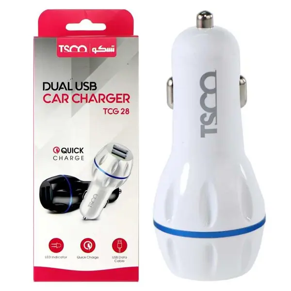 شارژر فندکی تسکو مدل TCG 28 به همراه کابل تبدیل microUSB TSCO TCG 28 Car Charger with microUSB Cable - 4