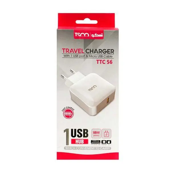 شارژر دیواری تسکو مدل TTC 56 همراه با کابل MicroUSB طول 1 متر TSCO TTC 56 Wall Charger - 3