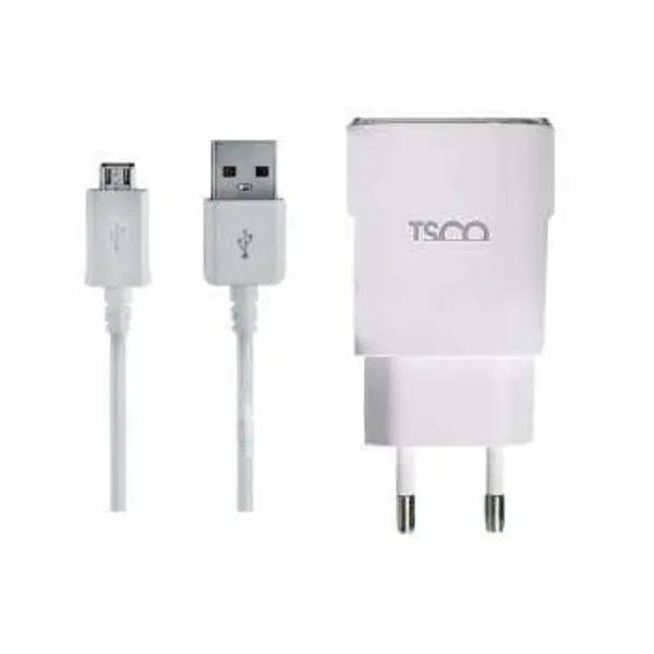 شارژر دیواری دو پورت تسکو مدل TTC 57 همراه با کابل MicroUSB طول 1 متر
