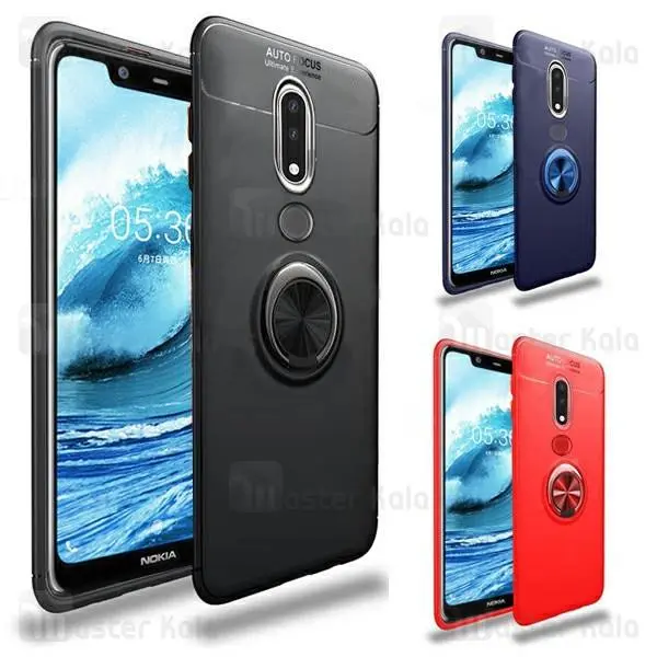 قاب ژله ای طرح چرم انگشتی Nokia 7.1 2018 AutoFocus Magnetic Ring - 4
