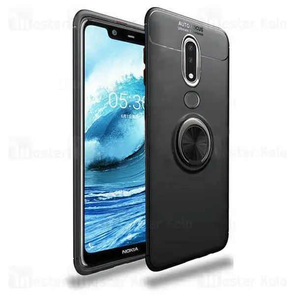 قاب ژله ای طرح چرم انگشتی Nokia 7.1 2018 AutoFocus Magnetic Ring - 3
