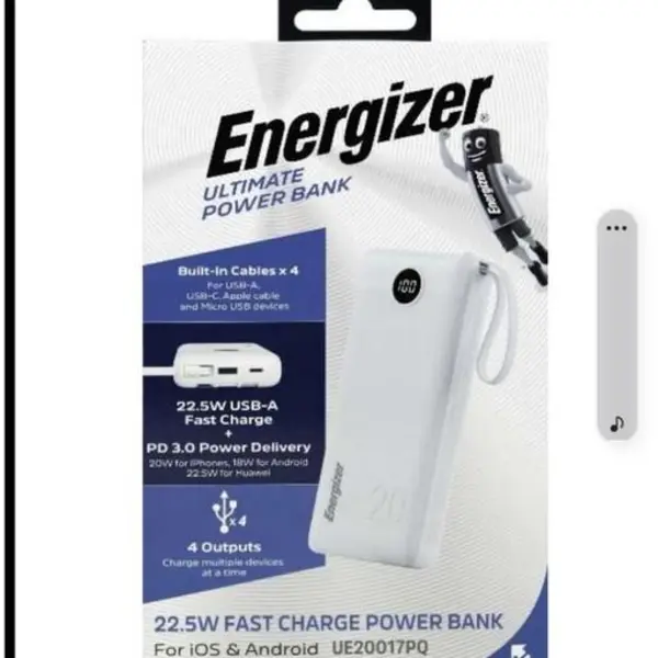 پاور بانک فست شارژ 20017 PQ energizer