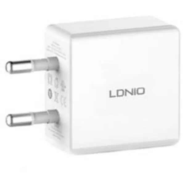 شارژر دیواری 2.1 آمپر الدینیو مدل DL-AC200 به همراه کابل لایتنینگ LDNIO DL-AC200 2.1A Dual USB Travel Charger With Lightning Cable - 5