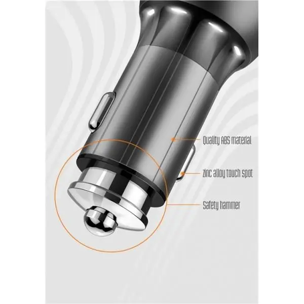 شارژر فندکی 2 پورت الدینیو مدل LDNIO C503Q با کابل - 3