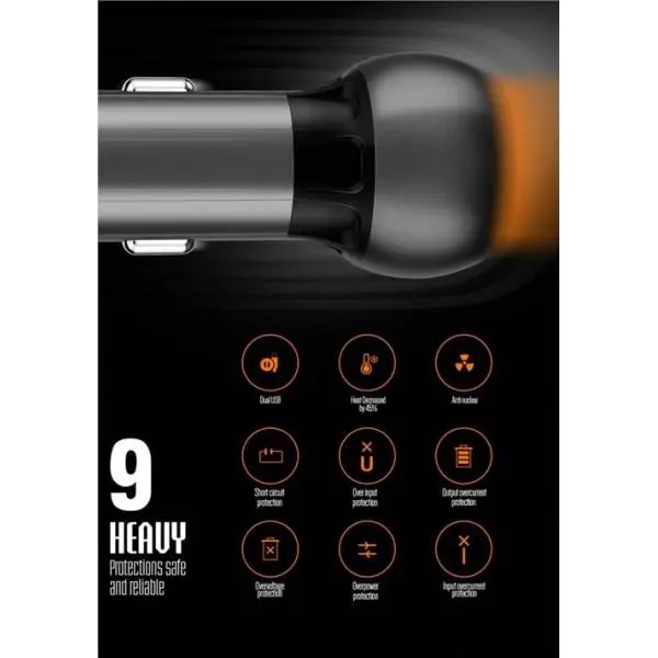 شارژر فندکی 2 پورت الدینیو مدل LDNIO C503Q با کابل - 5
