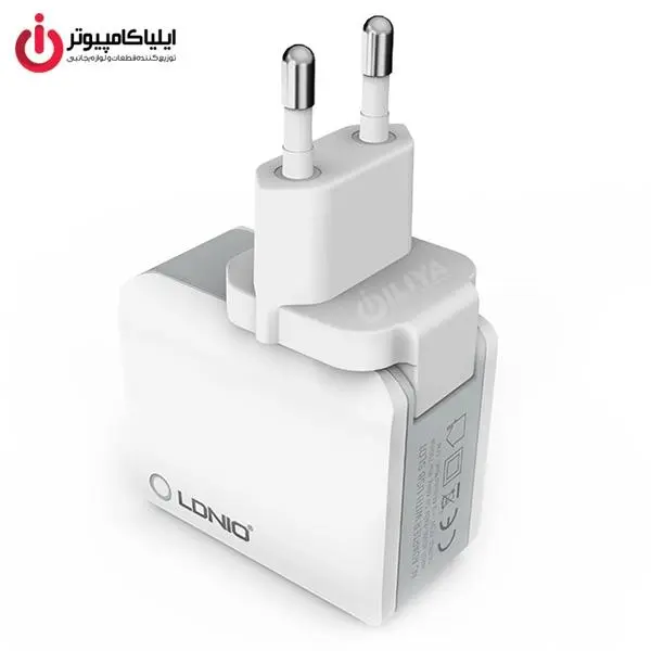 شارژر دیواری 3 خروجی الدینیو LDNIO مدل A3303 همراه با کابل LDNIO A3303 3-Port USB Wall Travel Charger - 4