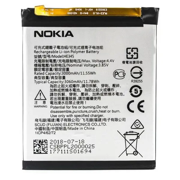 باتری گوشی نوکیا 6.1 – Nokia 6 2018 مدل HE345 Battery HE345 For Nokia6.1 2018 - 4