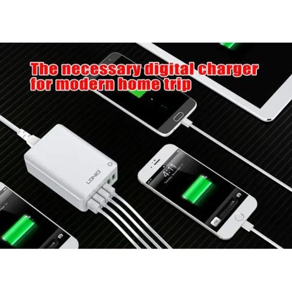 هاب شارژر 6 پورت 7 آمپر الدینیو LDNIO مدل A6703 - 2
