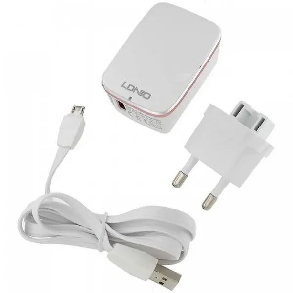 شارژر دیواری الدینیو مدل a1204q به همراه کابل تبدیل microUSB - 5