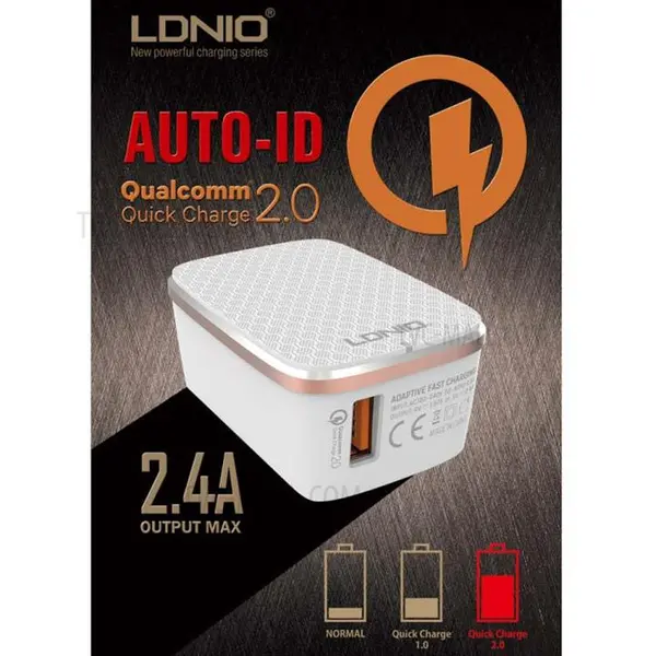 شارژر دیواری الدینیو مدل a1204q به همراه کابل تبدیل microUSB - 4